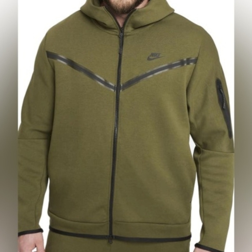 Nike Olive Green Full-Zip Hooded Jacket